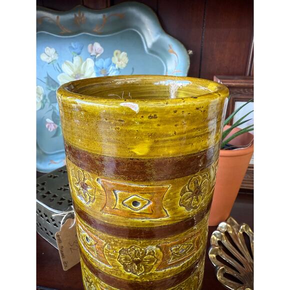 Bitossi Green Art Pottery Vase by Aldo Londi for Rosenthal Netter, Signed Italy - Picture 7 of 7